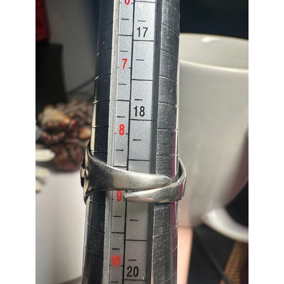 Sterling Silver Turquoise Oval Ring - ADJUSTABLE - Picture 6 of 7